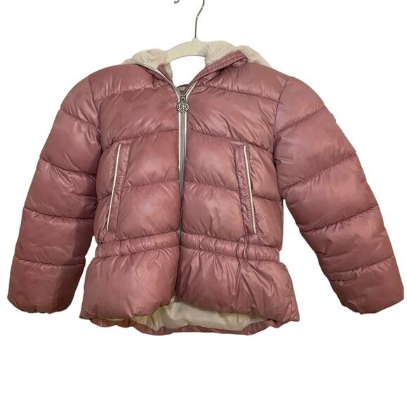 Michael Michael Kors Pink Puffy Coat Girls size 6x - Picture 1 of 5
